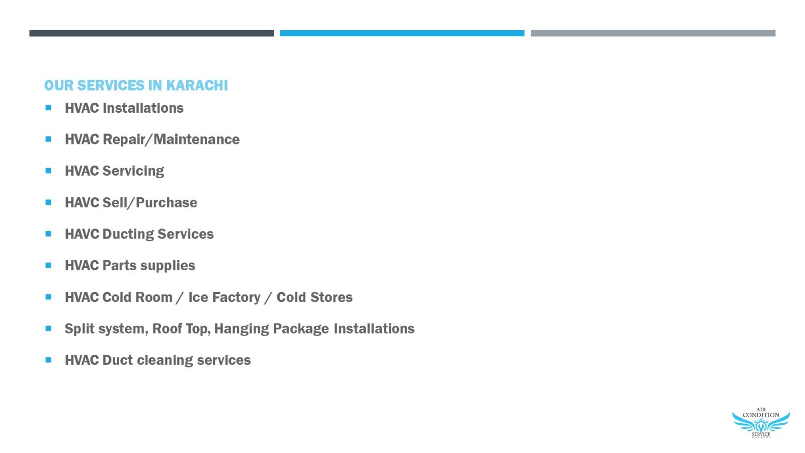 Services & Capabilities — Residential and commercial HVAC services
