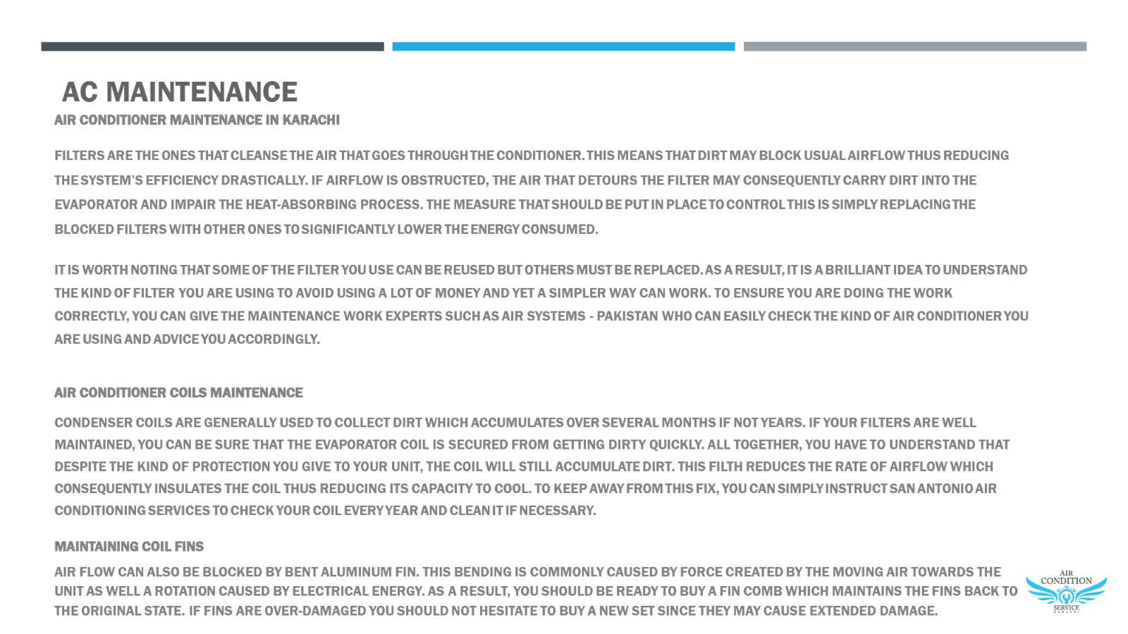 AC Maintenance — Preventive maintenance and system care